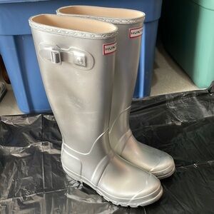 Silver HUNTER Rain Boots